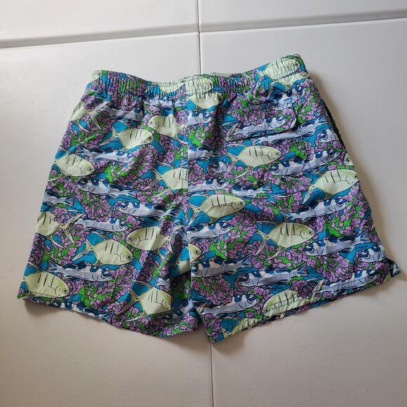 Vineyard Vines Shorts Mens Medium Blue Fish Swim Trunks Board Shorts - Picture 2 of 8